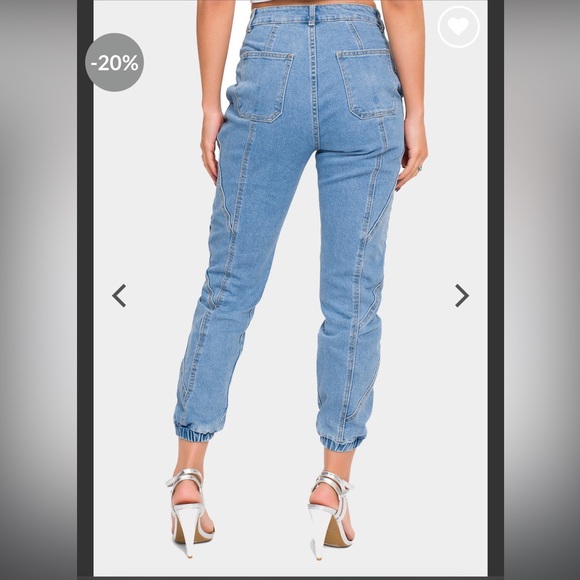 0092 NWT American Bazi High Rise Detail Sewing Denim Joggers sz 2X - Picture 3 of 7